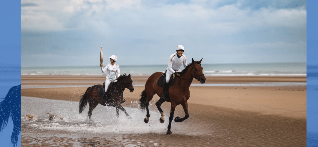 Pénélope Leprévost lidera el equipo ecuestre de la antorcha olímpica en Omaha Beach