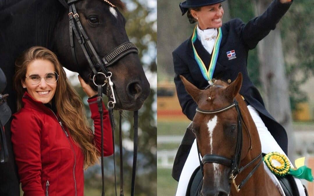 Yvonne Losos y Agueda Parellada en el stand de Empire Sapphire Equestrian en IMHW