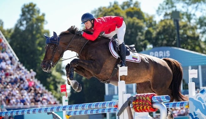 Luis Fernando Larrazábal, tercero con Baroness en el CSI4* del Old Salem Farm Fall